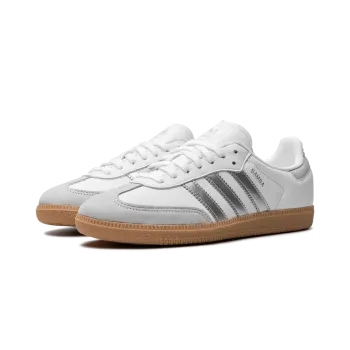 Adidas Samba OG WMNS White Silver Metallic Grey Womens