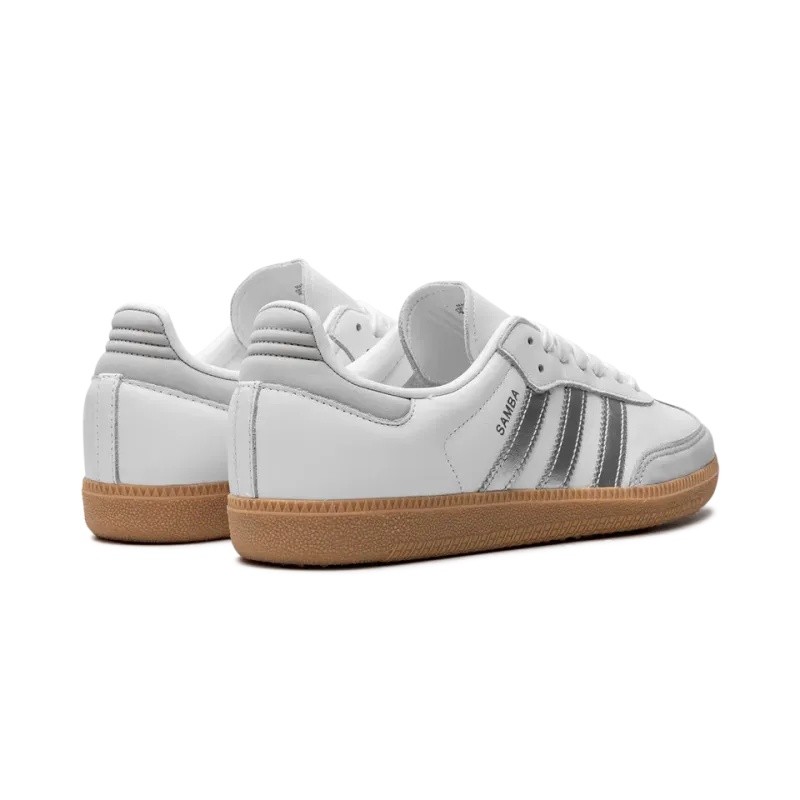 Adidas Samba OG WMNS White Silver Metallic Grey Womens