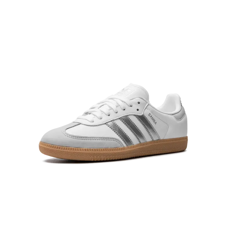 Adidas Samba OG WMNS White Silver Metallic Grey Womens