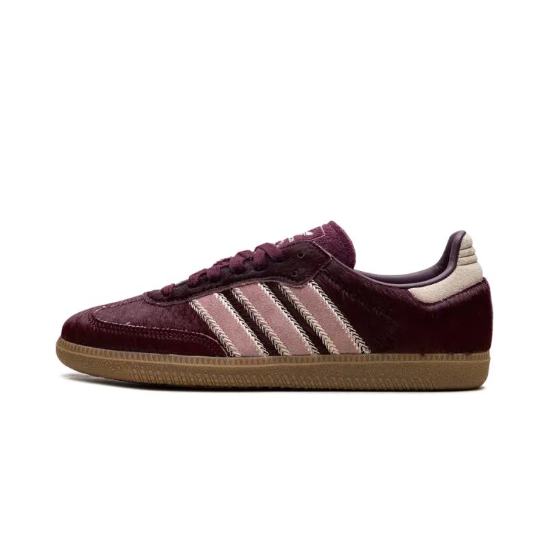 Adidas Samba OG WMNS Maroon Sand Strata Pony Womens