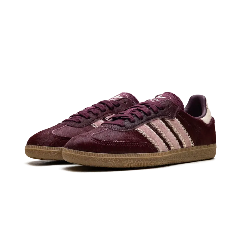 Adidas Samba OG WMNS Maroon Sand Strata Pony Womens