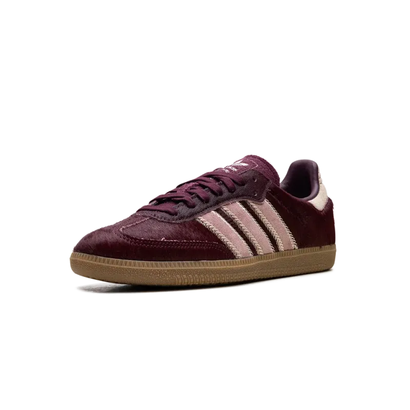 Adidas Samba OG WMNS Maroon Sand Strata Pony Womens