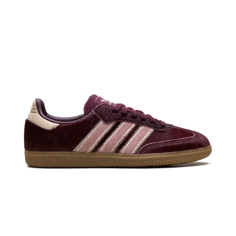 Adidas Samba OG WMNS Maroon Sand Strata Pony Womens