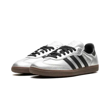 Adidas Samba OG WMNS Silver Metallic Black Gum Womens