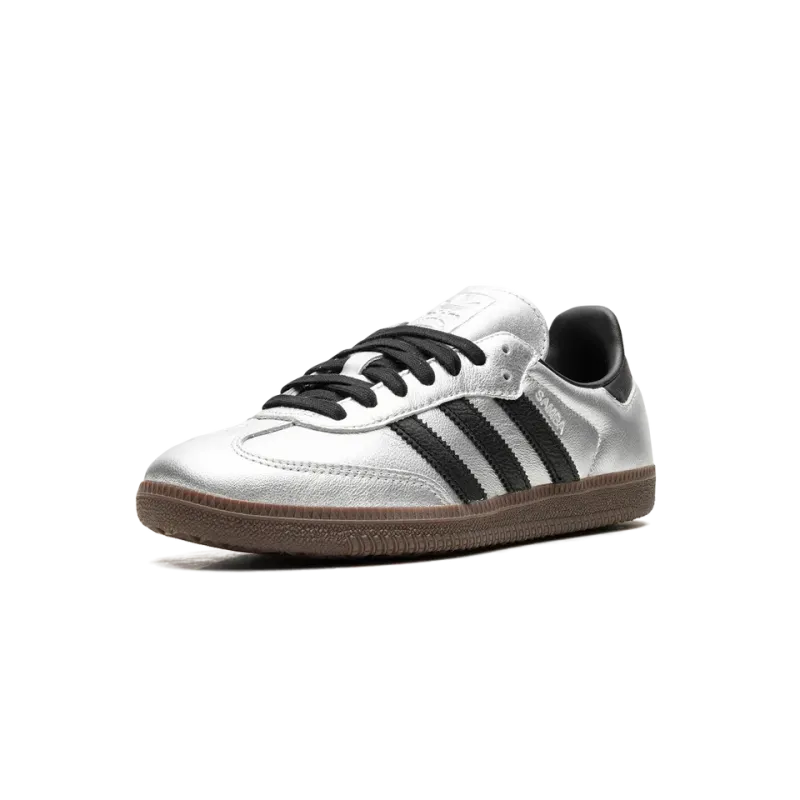 Adidas Samba OG WMNS Silver Metallic Black Gum Womens
