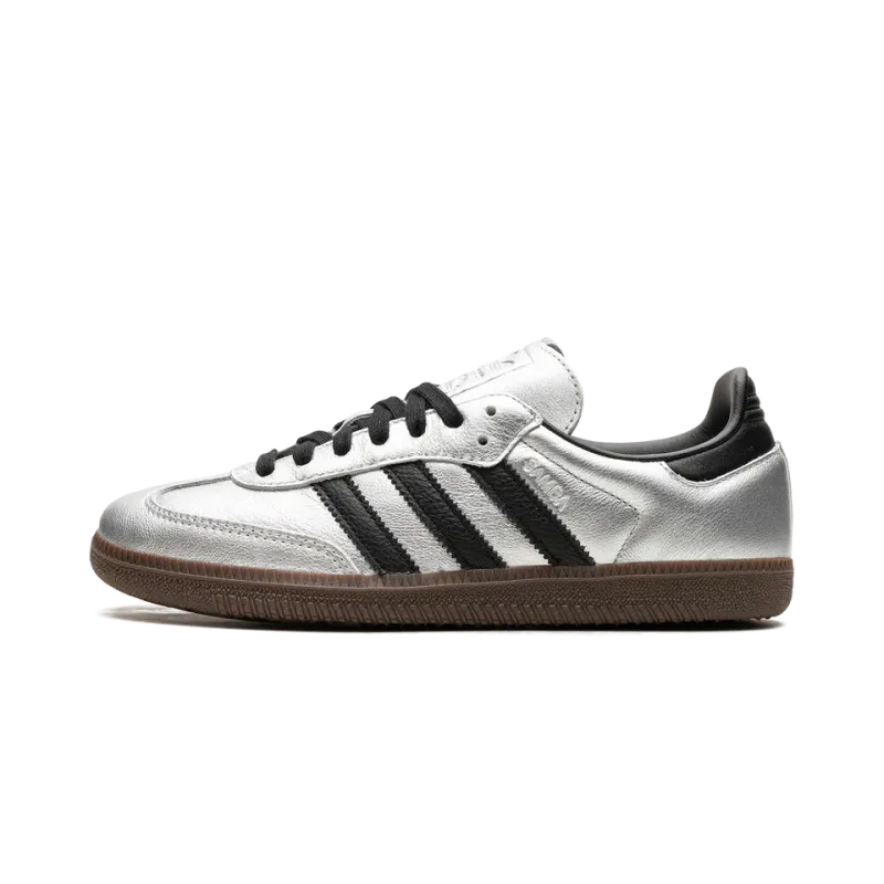 Adidas Samba OG WMNS Silver Metallic Black Gum Womens