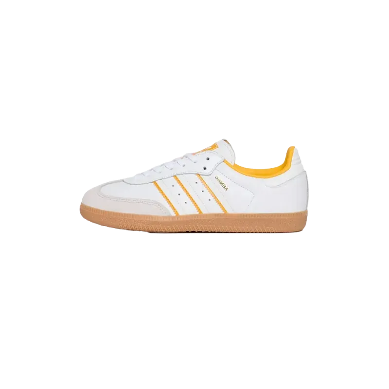 Adidas Samba OG GS Cloud White Crystal White Crew Yellow Grade School