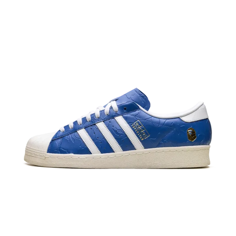 Adidas Superstar Vintage Bape Blue White Mens