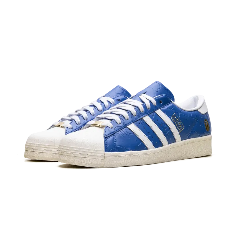Adidas Superstar Vintage Bape Blue White Mens