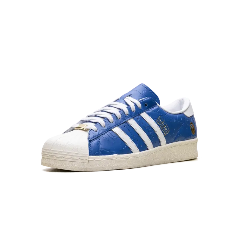 Adidas Superstar Vintage Bape Blue White Mens