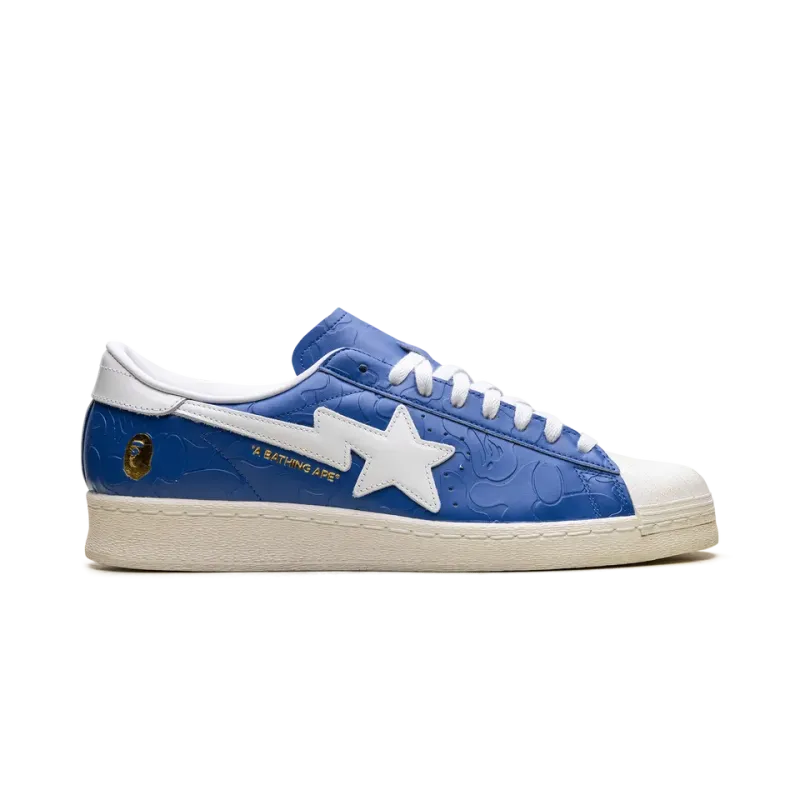 Adidas Superstar Vintage Bape Blue White Mens