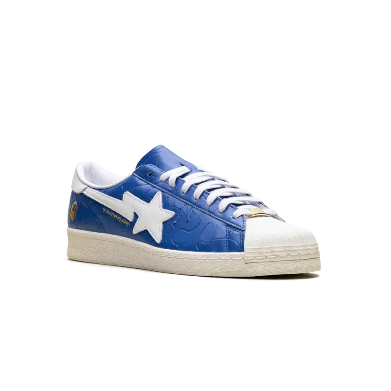Adidas Superstar Vintage Bape Blue White Mens