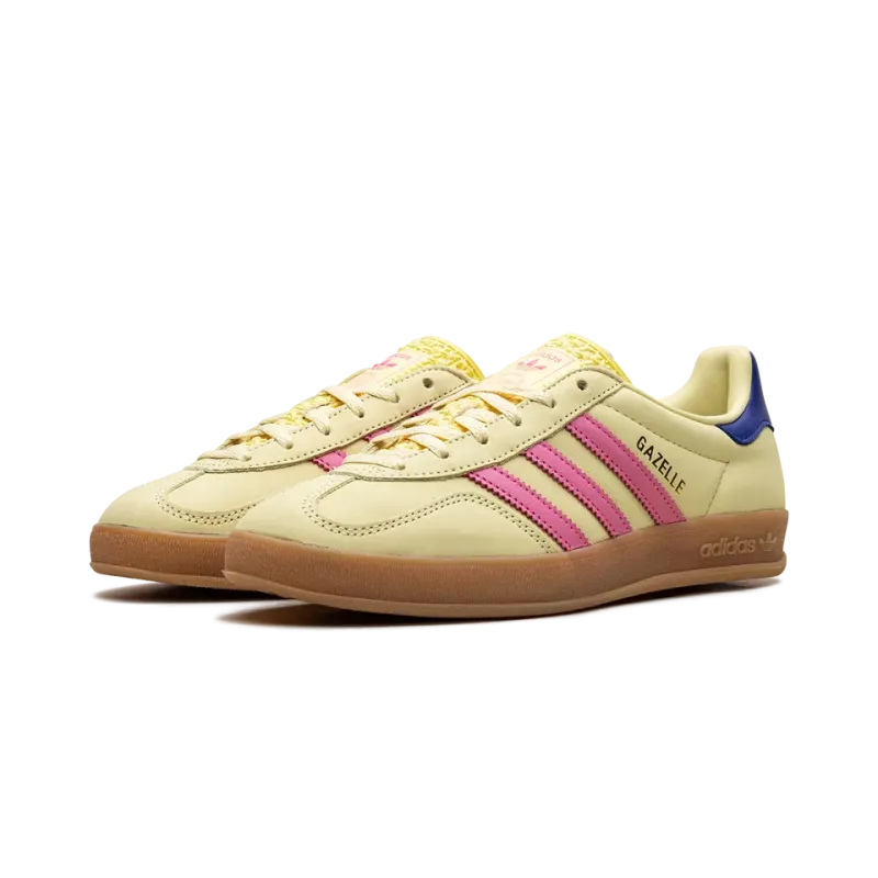 Adidas Gazelle Indoor WMNS Powder Yellow Lucid Pink Royal Womens