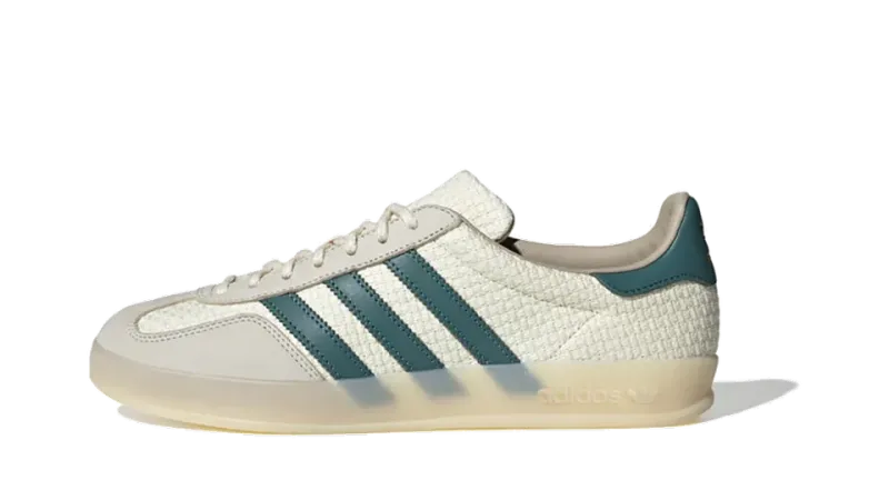 Adidas Gazelle Indoor — Cream White / Preloved Teal Mens: Classic Indoor Performance with Sustainable Style