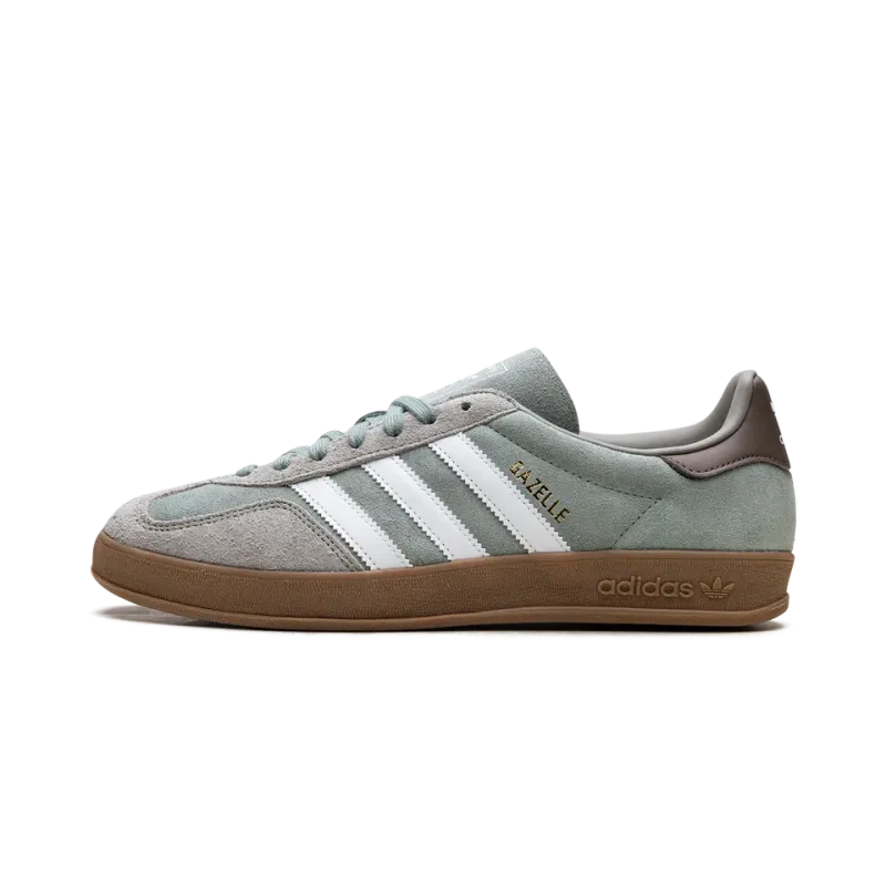 Adidas Gazelle Indoor Silver Pebble Silver Green Mens