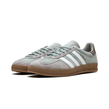 Adidas Gazelle Indoor Silver Pebble Silver Green Mens