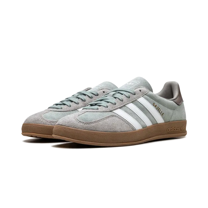 Adidas Gazelle Indoor Silver Pebble Silver Green Mens