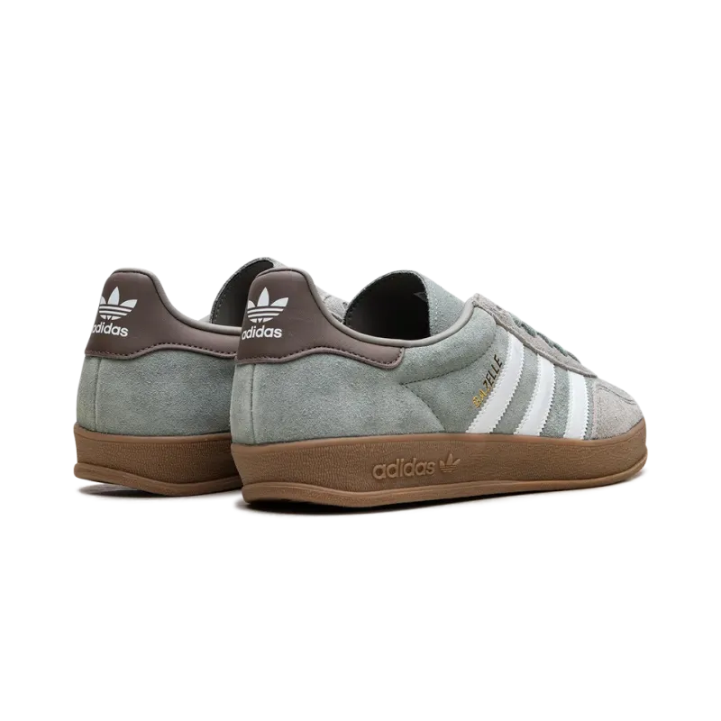 Adidas Gazelle Indoor Silver Pebble Silver Green Mens