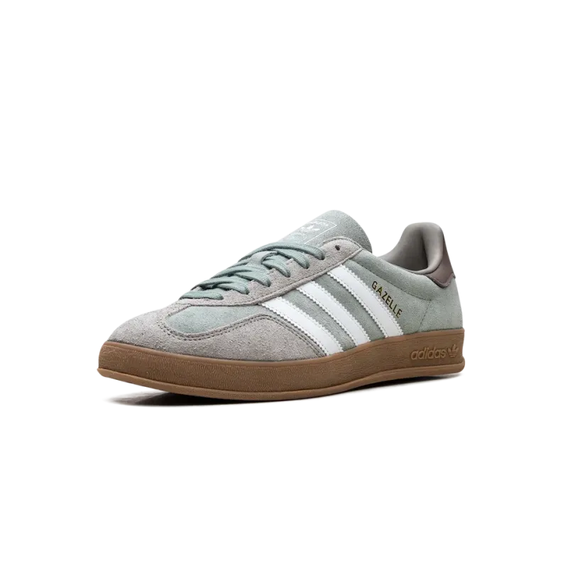Adidas Gazelle Indoor Silver Pebble Silver Green Mens