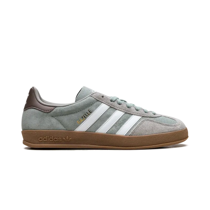 Adidas Gazelle Indoor Silver Pebble Silver Green Mens
