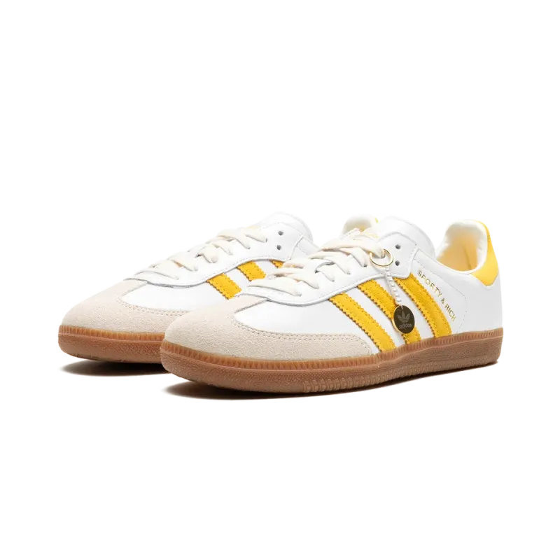 Adidas Samba OG SPORTY & RICH - White Bold Gold Mens