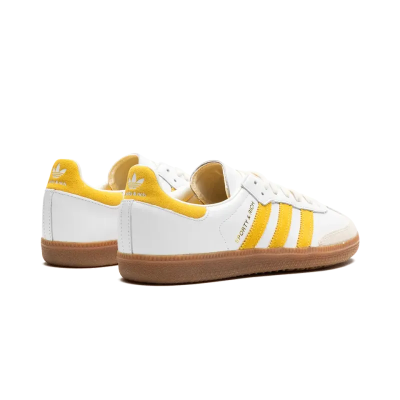 Adidas Samba OG SPORTY & RICH - White Bold Gold Mens