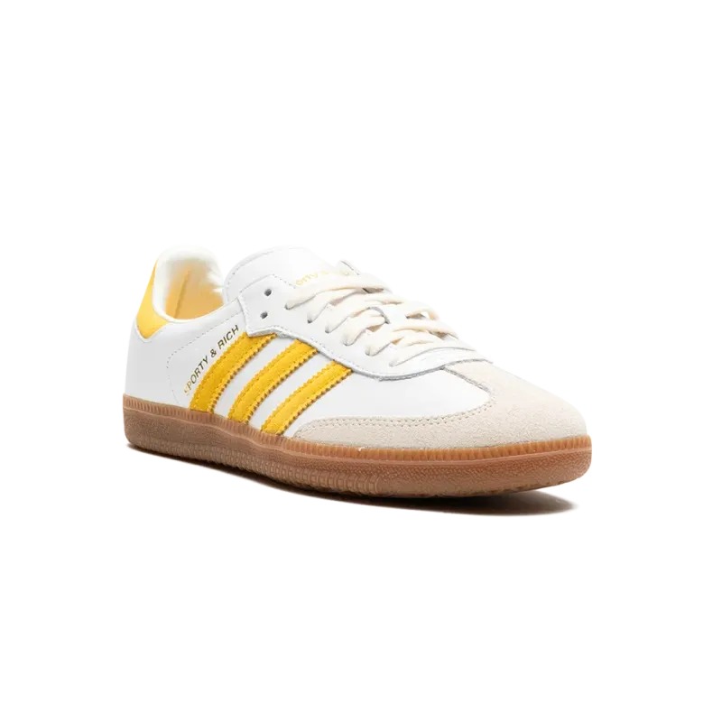 Adidas Samba OG SPORTY & RICH - White Bold Gold Mens