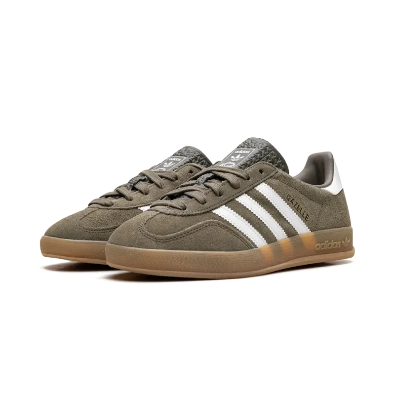 Adidas Gazelle Indoor Olive Strata Cloud White Gum Mens
