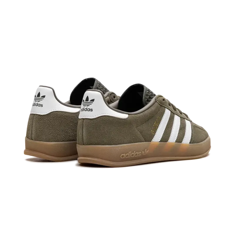 Adidas Gazelle Indoor Olive Strata Cloud White Gum Mens