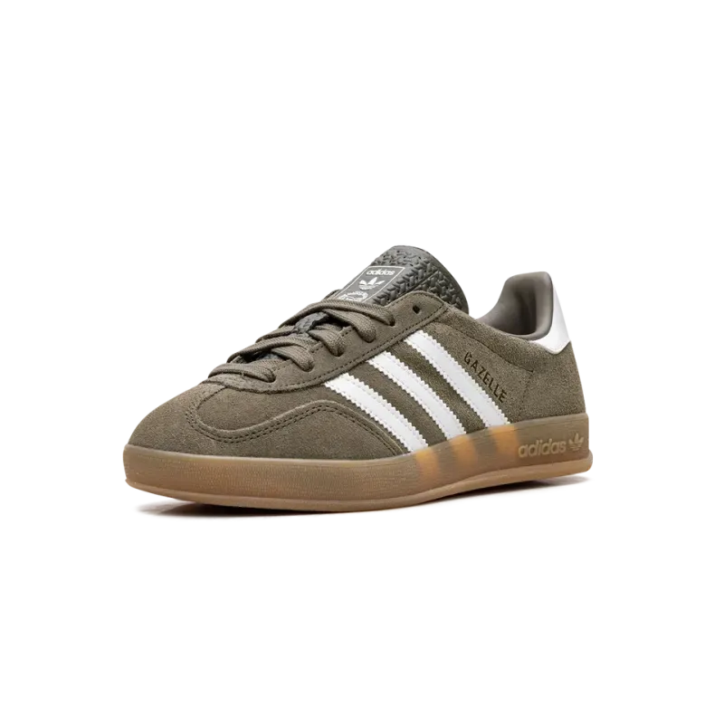 Adidas Gazelle Indoor Olive Strata Cloud White Gum Mens