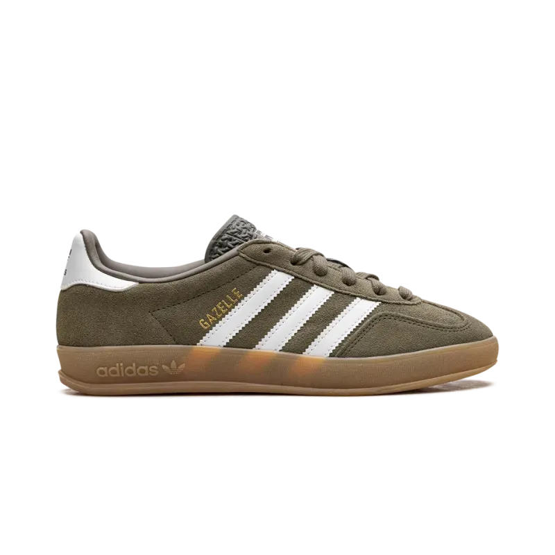 Adidas Gazelle Indoor Olive Strata Cloud White Gum Mens
