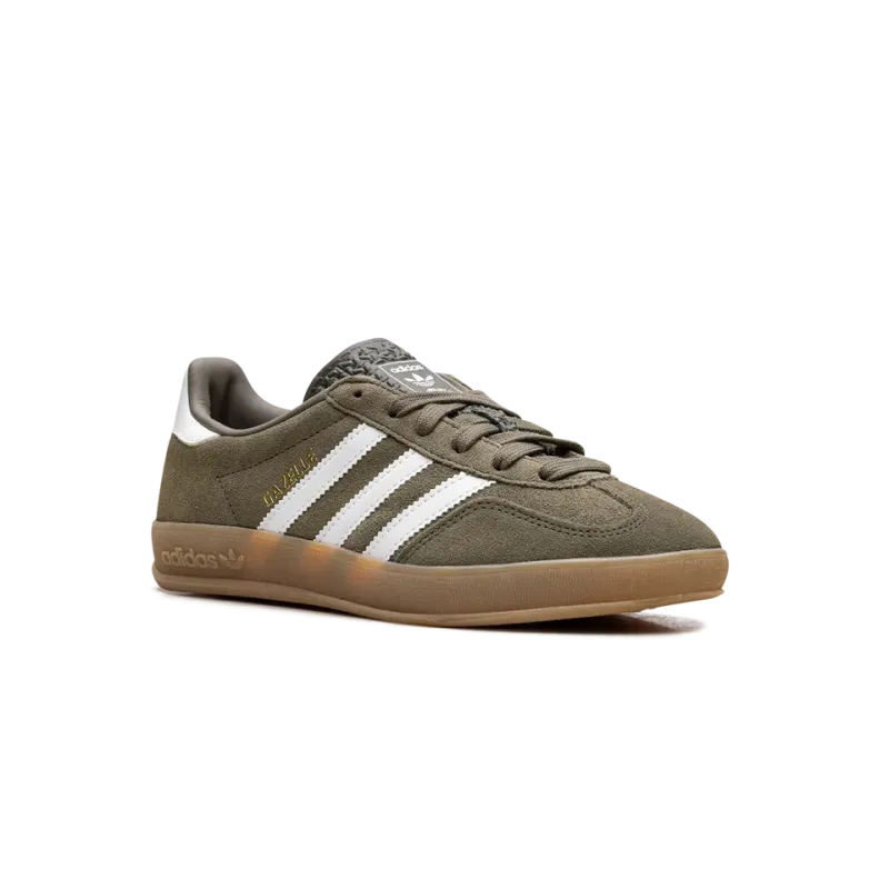 Adidas Gazelle Indoor Olive Strata Cloud White Gum Mens