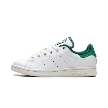 Adidas Stan Smith White Green Suede Heel Mens