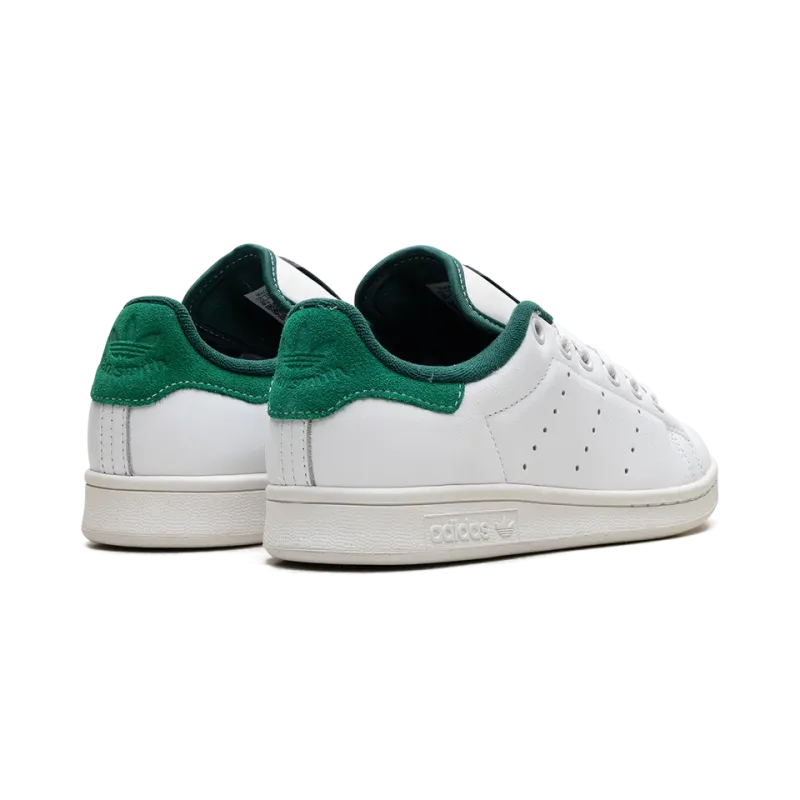 Adidas Stan Smith White Green Suede Heel Mens