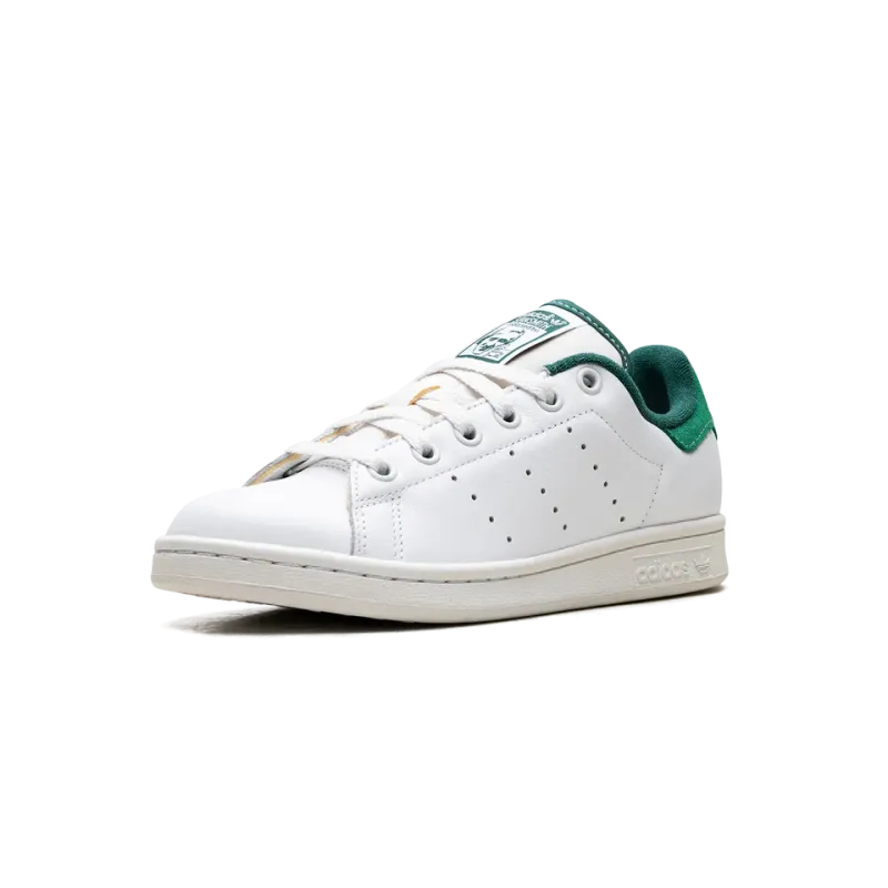 Adidas Stan Smith White Green Suede Heel Mens