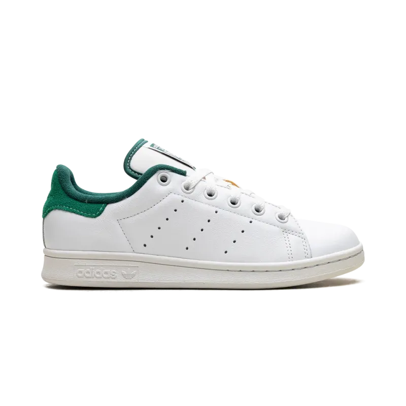 Adidas Stan Smith White Green Suede Heel Mens