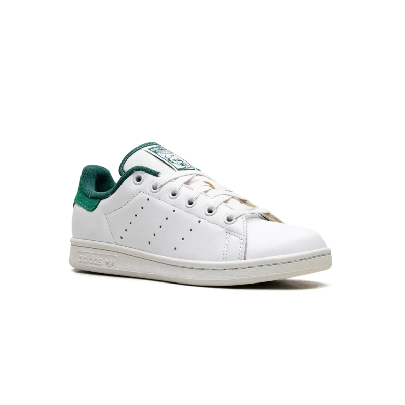Adidas Stan Smith White Green Suede Heel Mens