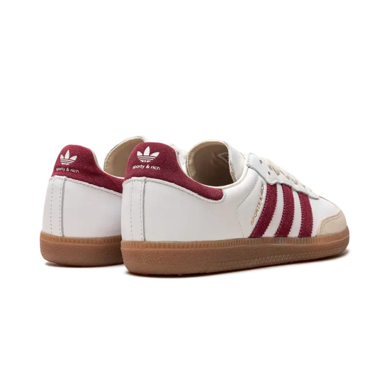 Adidas Samba OG Sporty & Rich - White Core Burgundy Mens