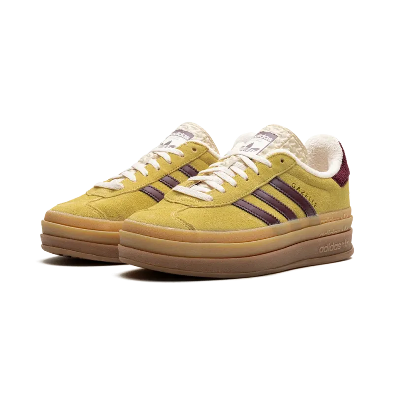 Adidas Gazelle Bold Platform WMNS Yellow Burgundy Womens