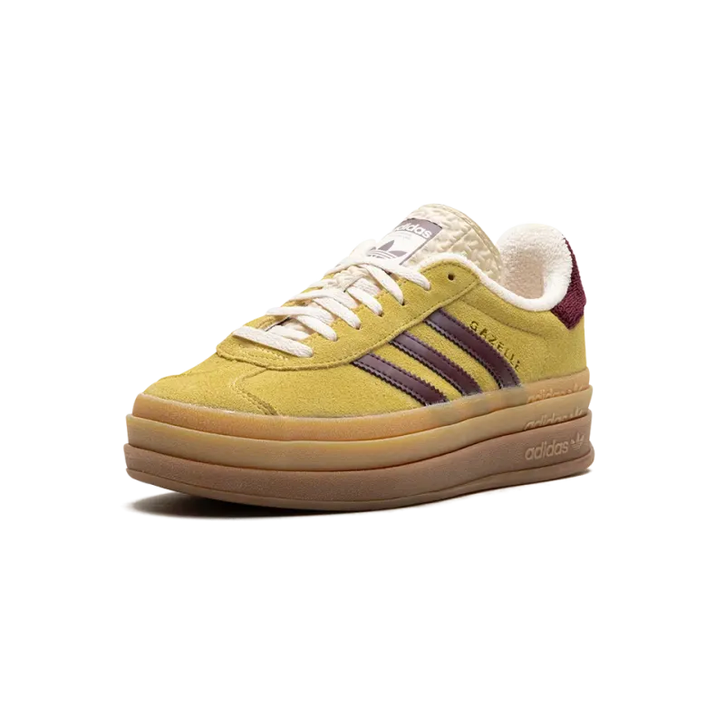 Adidas Gazelle Bold Platform WMNS Yellow Burgundy Womens