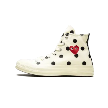 Converse Chuck 70 Hi Comme Des Gar ons PLAY / Polka Dot White Mens