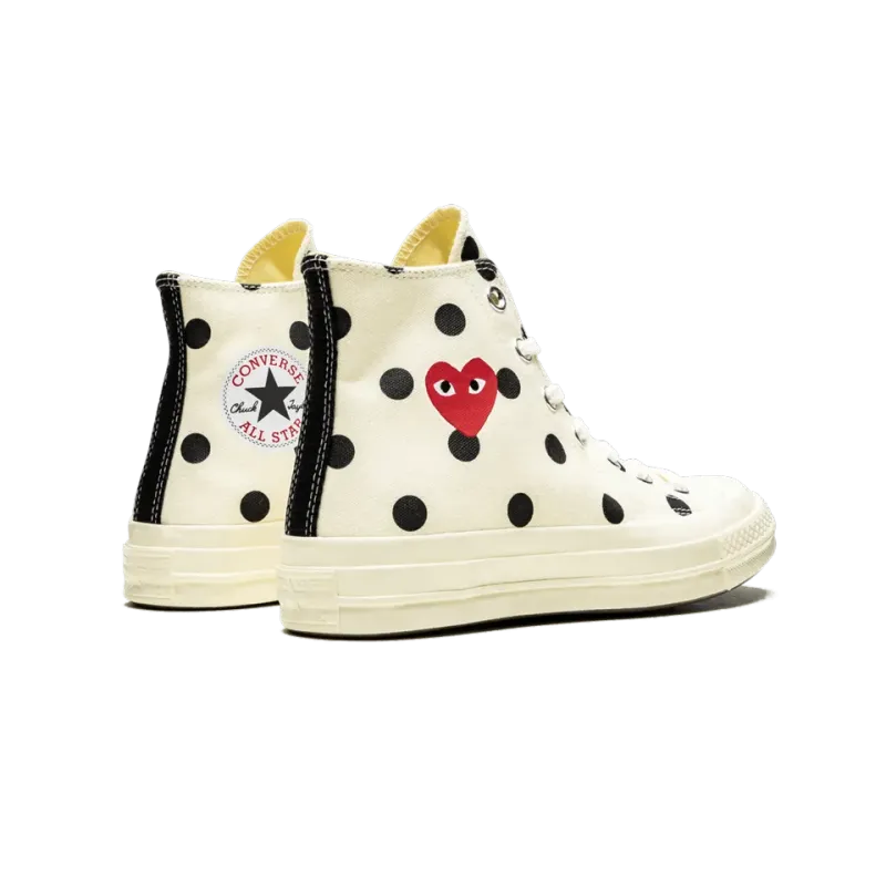 Converse Chuck 70 Hi Comme Des Gar ons PLAY / Polka Dot White Mens