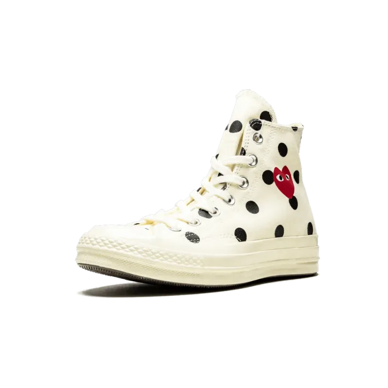 Converse Chuck 70 Hi Comme Des Gar ons PLAY / Polka Dot White Mens