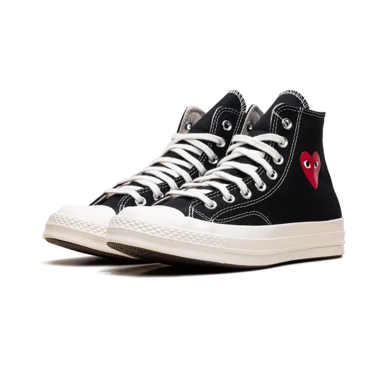Converse Chuck Taylor All Star 70 High Comme des Garcons PLAY - Small Red Heart Black Mens