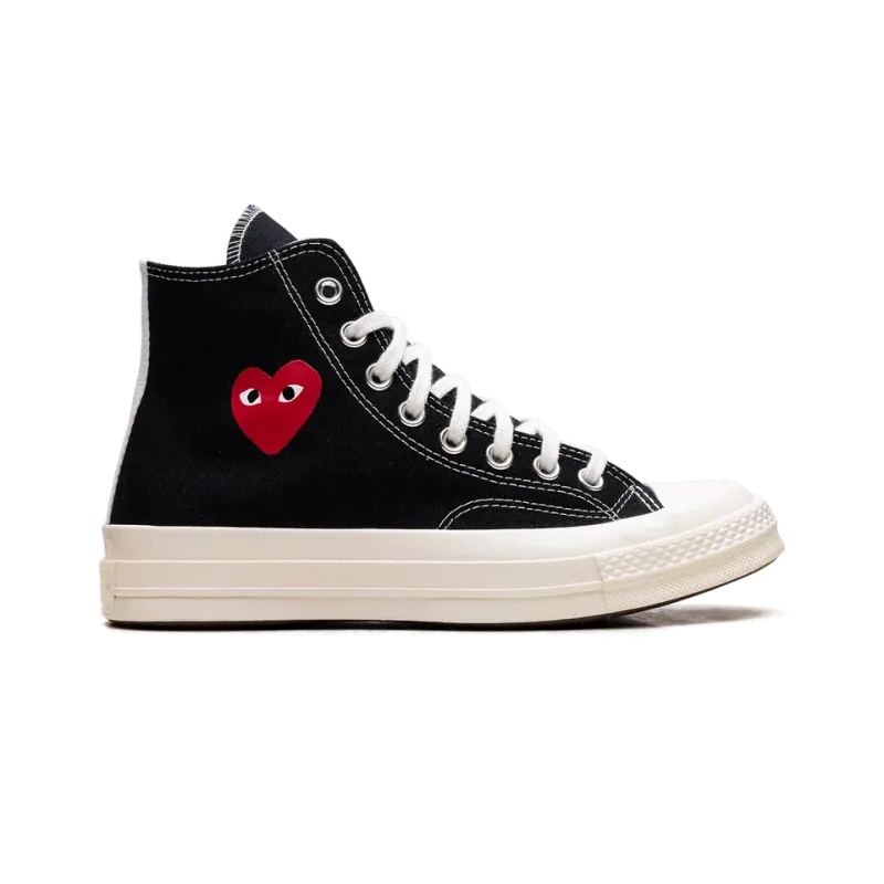Converse Chuck Taylor All Star 70 High Comme des Garcons PLAY - Small Red Heart Black Mens