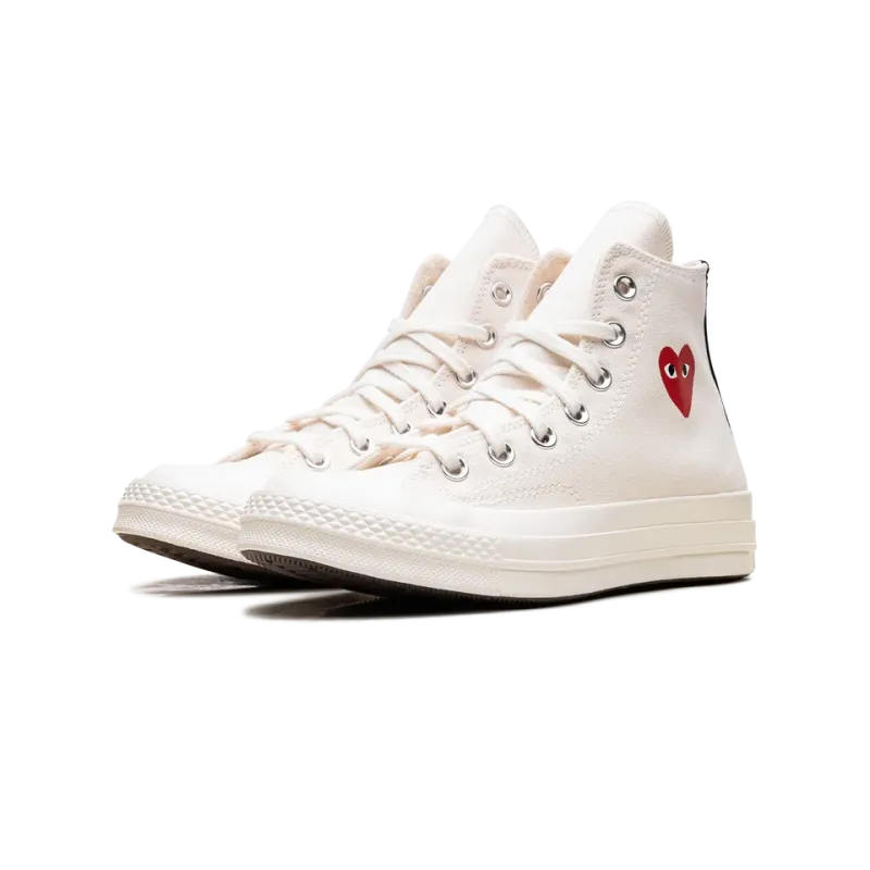 Converse Chuck Taylor All Star 70 High Comme des Garcons PLAY - Small Red Heart Beige Mens
