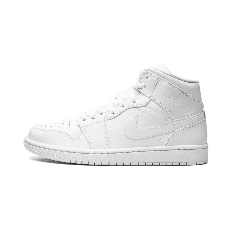 Jordan Air Jordan 1 Mid Triple White Mens