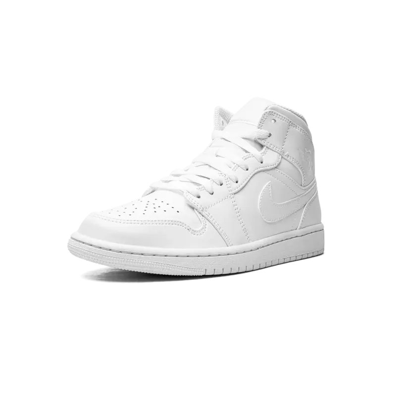 Jordan Air Jordan 1 Mid Triple White Mens