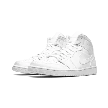 Jordan Air Jordan 1 Mid Triple White Mens