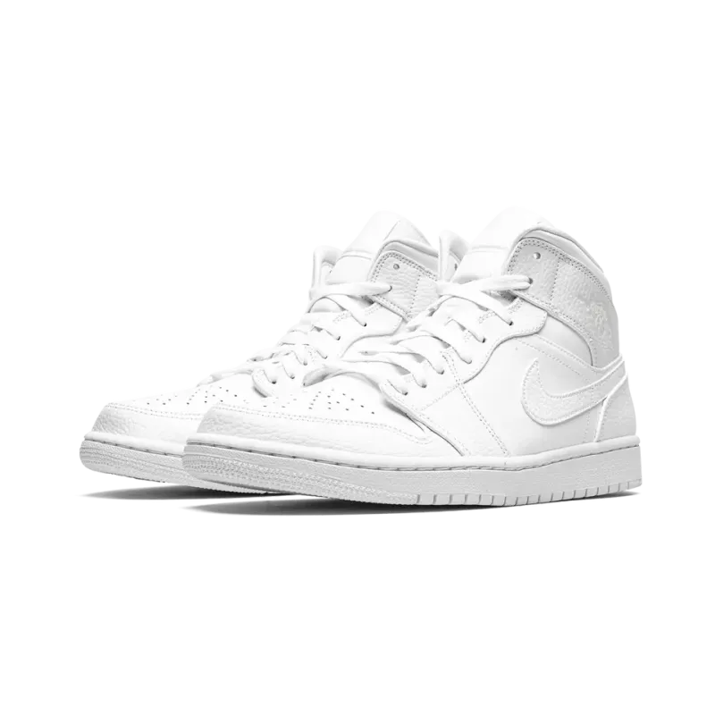 Jordan Air Jordan 1 Mid Triple White Mens